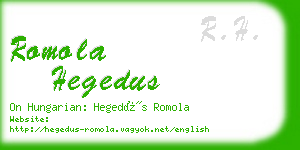romola hegedus business card
